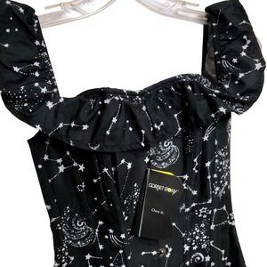 Corset Story Constellation Stars Print Off Shoulder Corset Top UK8 US4‎ NWT